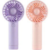 Resim Mini El Tipi Pil İle Çalışan Li-ion Pilli Vantilatör, Vantilatör 1 Mor 1 Pembe 