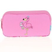Resim Kaukko Kids&Love Aynalı Taşlı Flamingo 3 Bölmeli̇ Kalemlik Çantası 