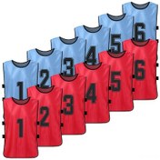 Resim Reedark 12'li Çocuk Antrenman Forması - Nefes Alabilen Polyester Spor Yelekleri Kırmızı & Gök Mavisi Kırmızı - Gök Mavisi 
