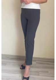 Resim Mia Butik Dertsiz Büyük Beden Koyu Gri Toparlayıcı Kumaş Pantolon Koyu Gri 