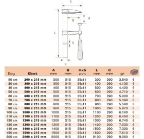 Resim Bulut Uzun Çeneli Işkence 110 cm - 1100X215 mm 