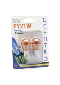 Resim Photon Py21w Sinyal Ampulü, 12v 21w, Bau15s, Amber Sarı, 2'li Paket 