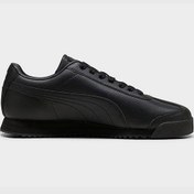 Resim Puma Roma Basic Erkek Siyah Hakiki Deri Sneaker 39686814 Siyah 