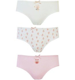 Resim Bhr Kids 3Lü Kız Çocuk Külot Pamuklu Baskılı Esnek Rahat Slip 