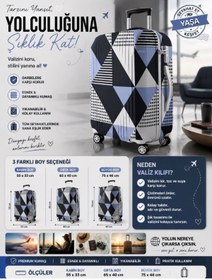 Resim Trendglobal Valiz Kılıfı Bavul Kılıfı Likralı Esnek Kumaş Ve Dayanıklı Valiz Kılıfı GZG-VK10 (KABİN) 