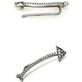 Resim Ok Figürlü Gümüş Tek Earcuff Küpe 