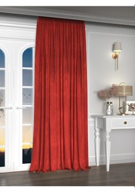 Resim Yakamoz Kadife Görünüm Kırmızı Ada Fon Perde Ekstraforlu Velvet Touch Serisi Kırmızı 