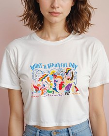 Resim What A Beautiful Day Crop Tişört 
