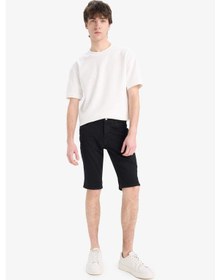 Resim DeFacto Slim Fit Dar Kesim Jean Bermuda Şort E4009AX25SMNM40 