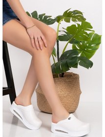 Resim Beyaz Renk Deliksiz Bayan Ortopedik Airmax Taban Sabo Terlik 903 