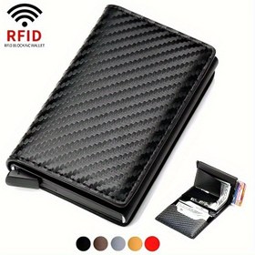 Resim Erkek RFID Engelleme Cüzdanı - Çoklu Kart Yuvaları ile Ultra İnce Alüminyum Alaşımlı, Şık Metal Tasarım, Siyah, RFID Engelleme Cüzdanı | Şık Cüzdan | Alüminyum Alaşımlı Cüzdan 