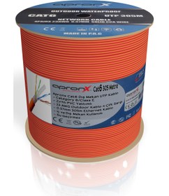 Resim APRONX 305 Metre Cat6 23awg Cat6 Kablo Outdoor Turuncu Dış Mekan Cat6 Utp Kablo Zırhlı Cat6 Kablo 