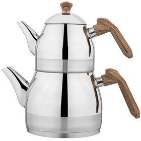 Resim Schafer Luz Orta Boy Çelik Çaydanlık Takımı 3 Parça-kahve Kahverengi 