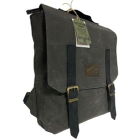 Resim Old Cotton Cargo Vintage Salaş Su Geçirmez Design Unisex Laptop Bölmeli Gezi Okul Seyahat Kamp Sırt Çantası 29x35cm Siyah 