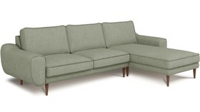 Resim Klem 280 x 171 Köşe Ahşap Ayak - Performans Keten - Mocha / Açık / Kalıcı Form 