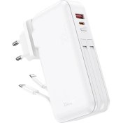 Resim Hoco J126 Usb-A+Type-C Çıkışlı Type-C+Lightning Kablolu 10000MAH Powerbank Şarj ALETI-(1903) 