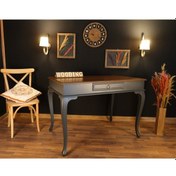 Resim Wooding-Mobilya Wooding 120 Cm Çekmeceli Masif Antrasit Ceviz Çalışma Masası 