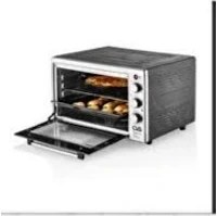 Resim Asvera Gurme Inox 40 Litre Turbo Fanlı Midi Fırın - Işıklı 320 Derece Termostatlı İki Tepsili Fırın 
