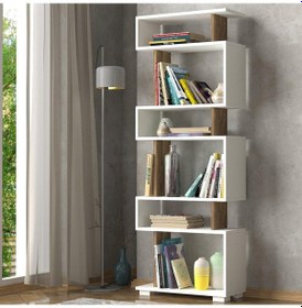 Resim Dekorister Blok Kitaplık Beyaz-Ceviz 