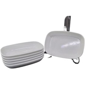 Resim 10 Ad Beyaz Meze Melamin Botanika Termostar Merid Kayık Tabak 17 Cm Beyaz 