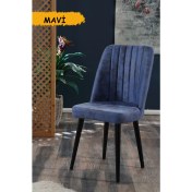 Resim MyMassa Polo Sandalye Ahşap Siyah Ayaklı 