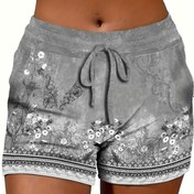 Resim Drawstring Elastic Waist Shorts, Bahar Ve Yaz Için Rahat Şortlar, Kadın Giyim 