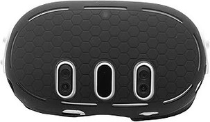 Resim NUHFUFA Quest 3 için Silikon Koruyucu Kapak, VR Kulaklık Koruyucu Kabuk VR Aksesuarları Toz Önleyici Çizilmez Quest 3 Ön Kulaklık (Siyah) 