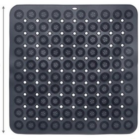 Resim Mainshop 2 Adet Banyo Duş Küvet Için Vantuzlu Kaydırmaz, Su Drenajlı, Masajlı Paspas -54x54cm M-150 Gri 