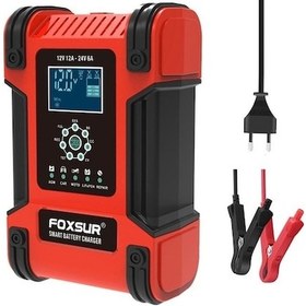 Resim Besthome1 Foxsur 12v 24v 12a Araç Pil Şarj Cihazı 7 Aşamalı Darbe Bakım Kırmızı 