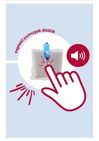 Resim Düdüklü Cepli Sıvama Mama Önlüğü - Smiling Dino Mavi Bebek Önlüğü Açık Mavi 