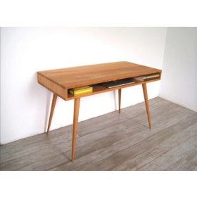 Resim Şafak Mobilya Ahşap Geniş Raf Bölmeli Ortayüzyıl Model Çalışma Masası 