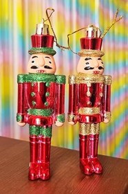 Resim Fındıkkıran Yılbaşı Ağaç Süsü 2li - Kurşun Asker Nutcracker Lüks Yılbaşı Ağaç Süsü 