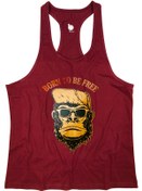 Resim BLUU Bornfree Fitness Gym Tank Top Sporcu Atleti 