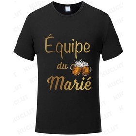 Resim Kuclut Fransız Evlilik Takımı Bekarlığa Veda Partisi T-shirt Damat Moda Grafik Düğün Tişörtgrierkek Gri 