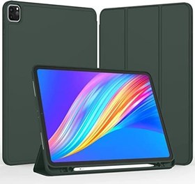 Resim Apple iPad Pro 11 3. Nesil 4. Nesil ile uyumlu Kılıf Kalem Bölmeli Smart Case 2020-2023 Koyu Yeşil 