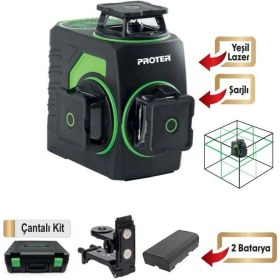 Resim Proter Pl 360 Ls Lazer 3X360 ° Şakül Yeşil Işıklı 