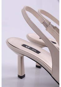 Resim Fildişi Sivri Burun Topuklu Slingback 24020-fildişi Kemik 