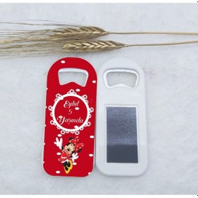 Resim Minnie Mouse Temalı Uzun Açacak Magnet 4,5x10,5 Cm Uv Do 15 Adet 