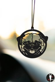 Resim Oyunzu Araba Süsü Metal Tatlı Bulldog Dikiz Aynası Süsü Hediyelik 