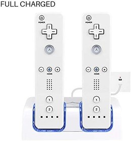 Resim Uzaktan şarj Wii denetleyicisi, çift şarj istasyonu için Wii, Wii uzaktan şarj istasyonu LED ekran ile çift piller 