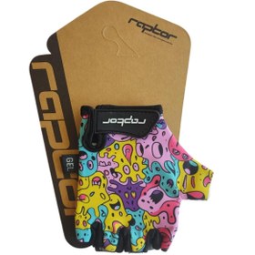 Resim SARİSSA BİSİKLET Raptor Çocuk Eldiveni Kısa Parmak Çocuk Bisiklet Eldiveni Silikon Jelli Canavar Desenli M Beden 