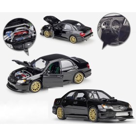 Resim Subaru Impreza Wrx Sti 1.24 Diecast Orjinal Metal Araba Kapılar Kaput Açılır 