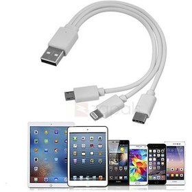 Resim 3 In 1 Usb Data Şarj Kablosu - Mikro Usb, 8 Pin , Usb Type-C (533634088) 