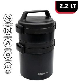 Resim Rox Camping 2.2 Lt Yemek Termosu Siyah 