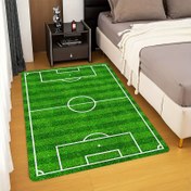 Resim 1 adet Kalın 1.1cm Futbol Sahası Alanı Mat, Yumuşak Kaymaz Yıkanabilir Polyester İç/Dış Mekan Matı - Modern Soyut Futbol Sahası Tasarımı, Futbol Odası Dekoru|Modern Soyut Mat|Dayanıklı Mat 