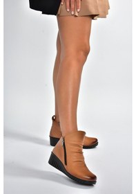 Resim Fox Shoes V324200303 Taba Hakiki Deri Dolgu Tabanlı Kadın Bot Taba-hakiki Deri 