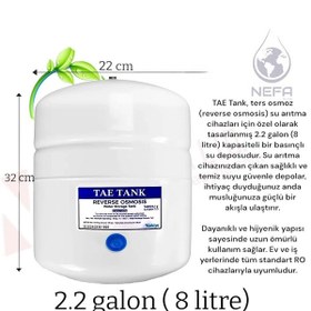Resim Su Arıtma Tankı 8 Lt Tüm Cihazlara Uyumlu, Paslanmaz Çelik Tank, 
