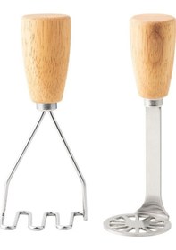 Resim Dancemonkey Lichen Ayaklı Sap, Ahşap Saplı Paslanmaz Çelik Patates Ezici, Xr 