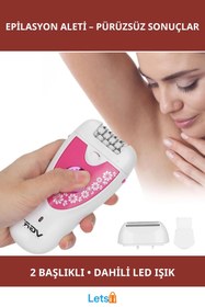 Resim Letsii Profesyonel 2 Başlıklı Epilasyon Aleti USB Şarjlı 