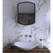 Resim Rivomo Siyah Dekorasyon Banyo Dolabı Üst Modülü 